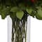 2.5ft. Giant Rose Silk Flower Arrangement in Glass Cylinder Vase